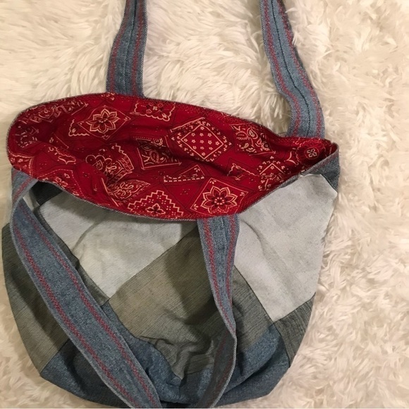 𝅺HOMEMADE/ handmade denim purse/ tote/ bucket bag. - Picture 8 of 8